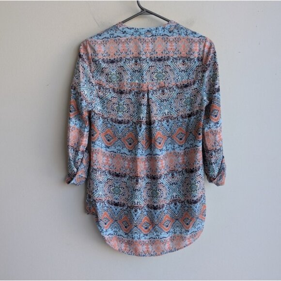 Daniel Rainn Boho Paisley 3/4 Sleeve Blouse - Picture 4 of 4
